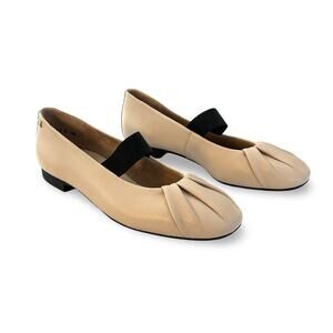 Paul Green Vail Super Soft Ballerina Flats Size 6.5 UK 4 Beige Leather Mary Jane